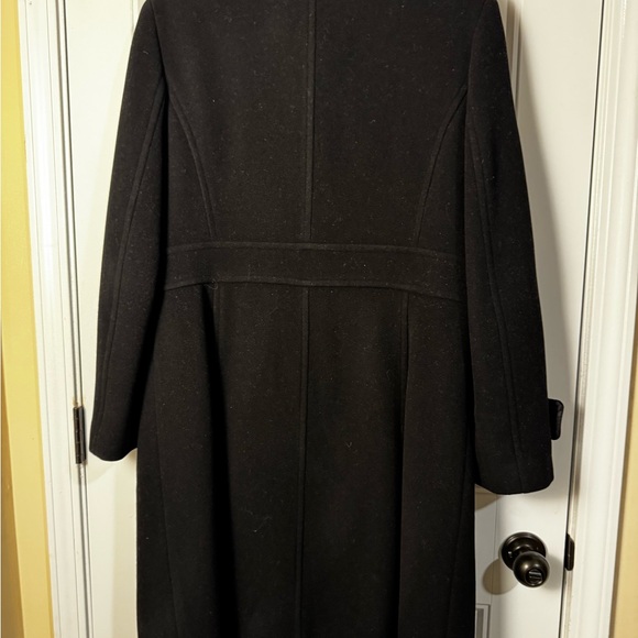 Y2K Era Liz Claiborne Black Button-Up Wool Blend Coat - Picture 6 of 7